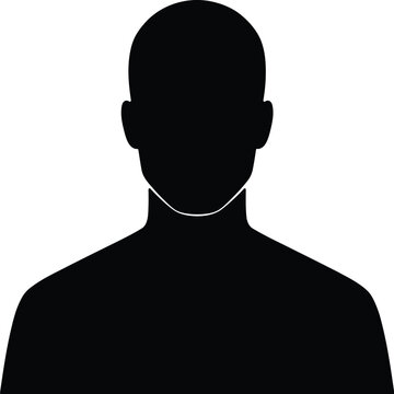 Male user avatar silhouette. Black profile icon for social media.