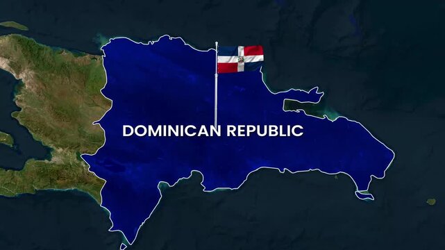 Dominican republic and El Salvador map motion video for global geography