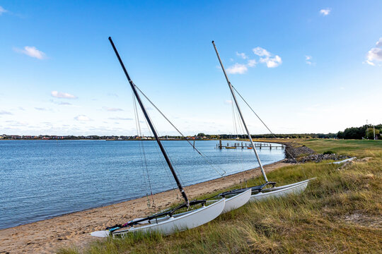 Segelboote am Strand bei Steenodde, Insel Amrum