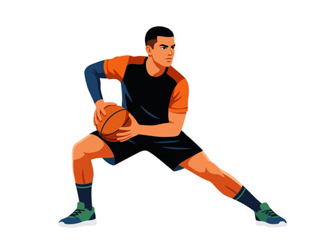 Dynamic Basketball Player In Action Captured From Side Angle