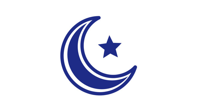 Crescent Moon and Star Symbol.