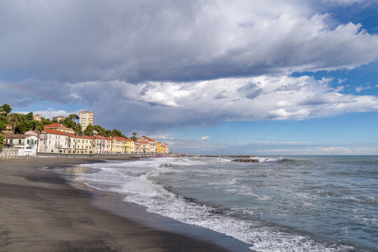 Imperia old town over the Ligurian sea, Italian Riviera
