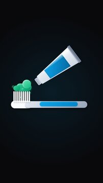 Applying toothpaste to toothbrush for dental hygiene and fresh breath