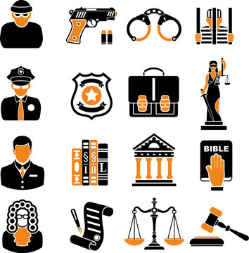 Crime and Punishment two color Icons