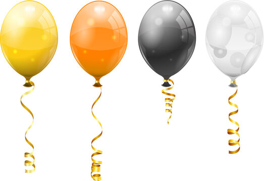 Golden Streamer and Balloons