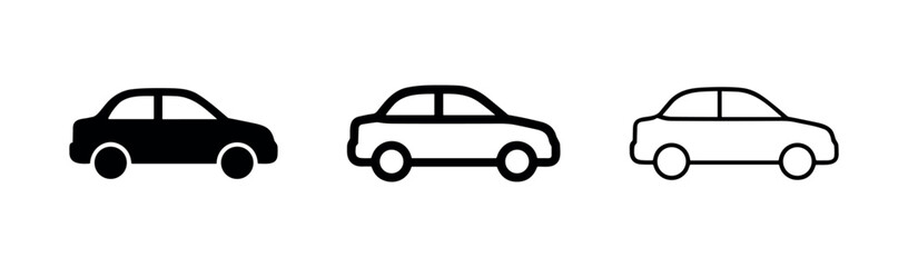 Fototapeta premium Sedan Car Automobile Transport Icon Set