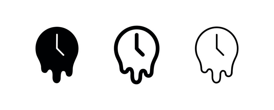 Melting Surreal Clock Icon Set