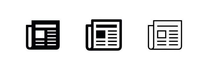 Naklejka premium Newspaper news publication icon set