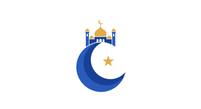 Islamic crescent moon and star symbol.