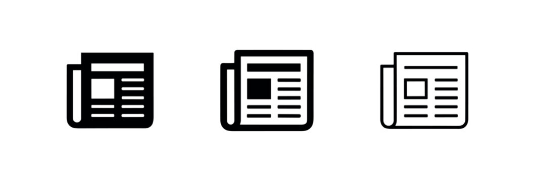 Newspaper news publication icon set