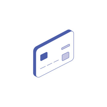 Isometric credit card icon for online payment processing