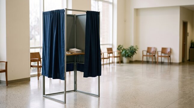 Polling Booth in Empty Room