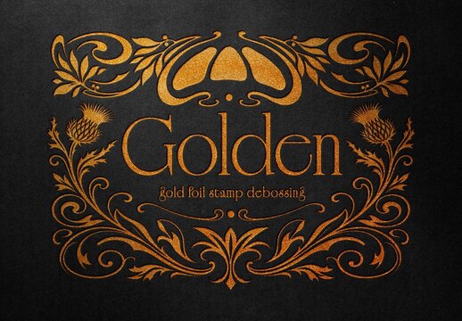 Golden Foil Text Logo Effect For Poster And Branding Design