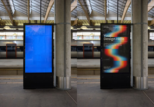 Mockup Of Customizable Poster In Station