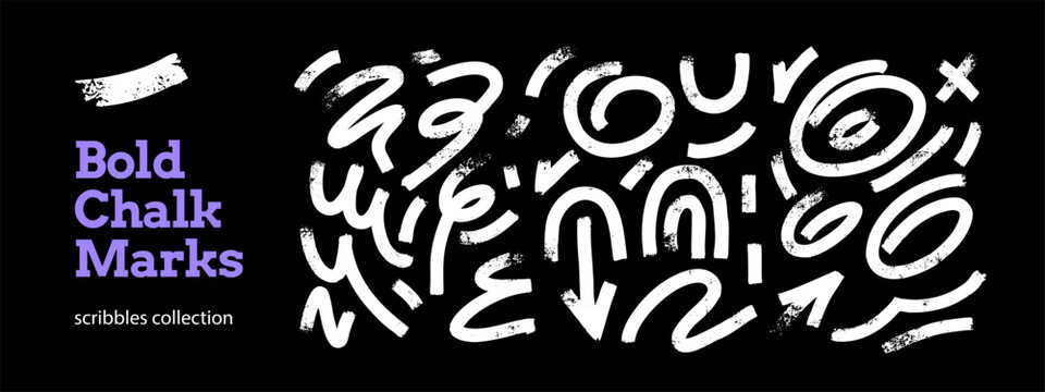 Grunge shapes, brush arc collection. Simple ink strokes. Curved lines, geometric figures set. Vector isolated illustration.