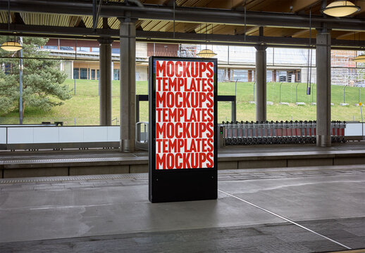 Mockup Of Customizable Sign In Parking Lot