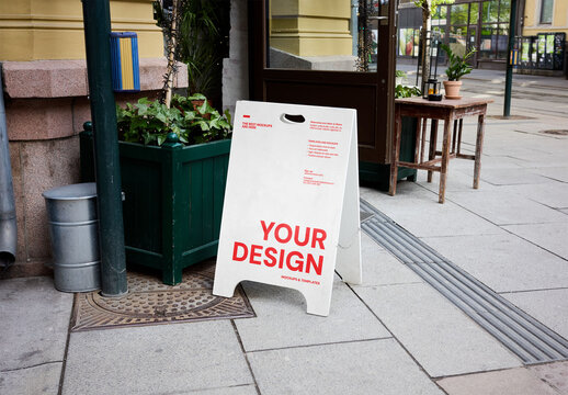 Mockup Of Customized A-Frame Advertisement