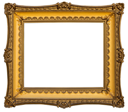 Ornate Gilded Picture Frame with Blank White Interior