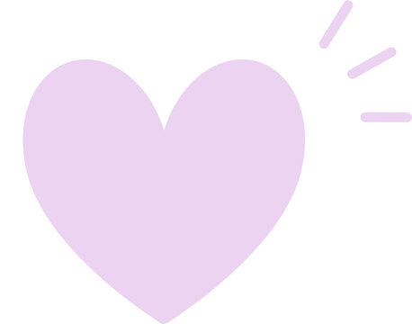 Light purple hand-drawn heart with shining effect illustration