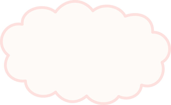 Pink hand-drawn cloud border speech bubble illustration