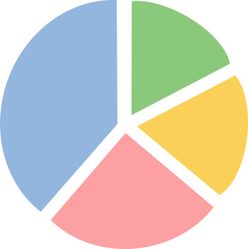 Colorful pie chart statistics graph icon illustration