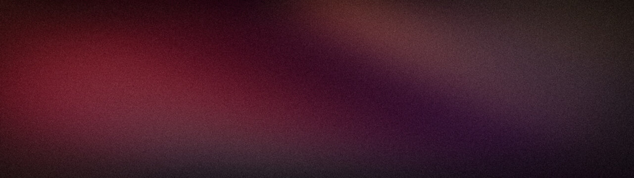 Abstract gradient background with red brown and purple grainy texture for wide screen tech wallpaper
