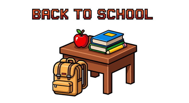 School supplies on a desk.