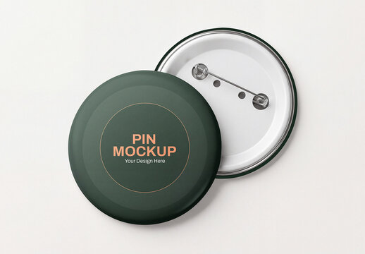 Round Pin Badge Mockup