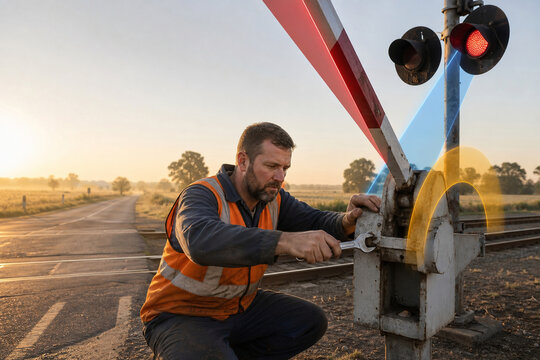 Railway level crossing barrier repair