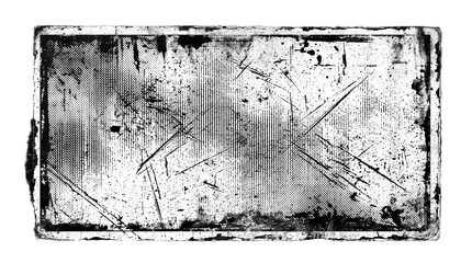 Fototapeta premium Screen print distress stamp texture with grunge noise, grain, scratches, speckles, rough edges and cracked ink overlay for creating vintage textured backgrounds and graphic effects