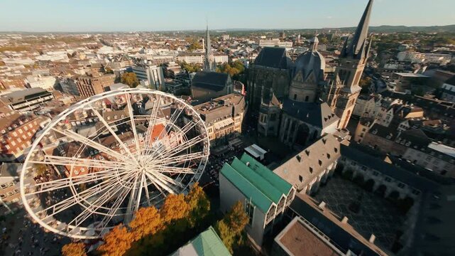 Aachen viewed from a drone