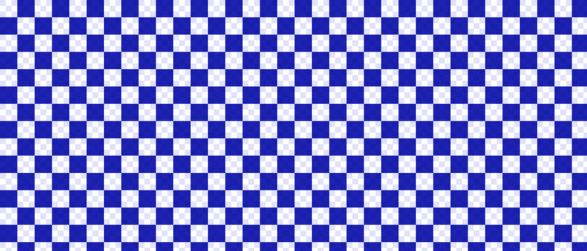 Seamless blue and white checkered textile texture background for fabric printing and interior decoration surface design