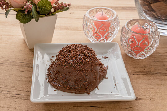 Carrot cake on plate sweet chocolate sprinkles dessert