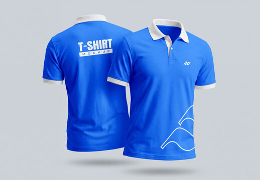 Front and Back Polo T-Shirt Mockup