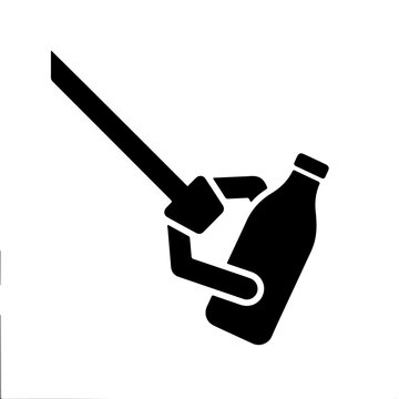 Litter Grabber Tool Picking Up Plastic Bottle Icon Vector