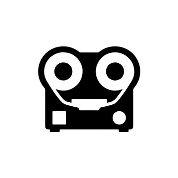 Reel to Reel Audio Recorder Icon for Vintage Studio Music Design