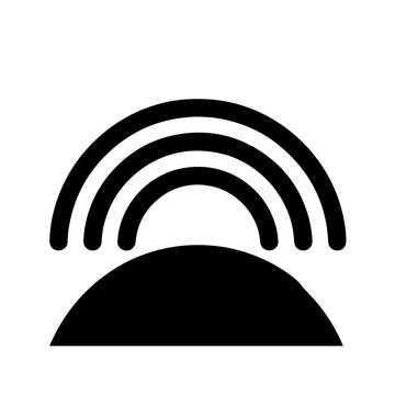 Earth Semicircle Icon with Atmospheric Layers Vector Graphic Design