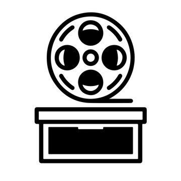 Film Reel Archive Icon for Cinema Storage and Movie Preservation