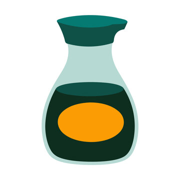 Playful Soy Sauce Bottle Illustration