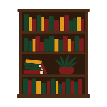 Playful Bookshelf Illustration