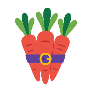 Playful Carrot Bunch Illustration