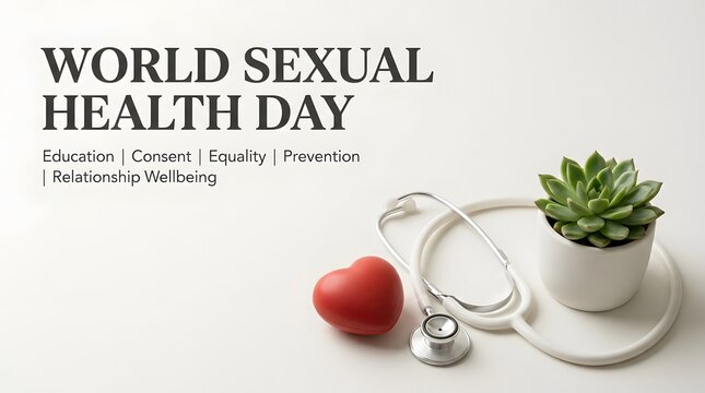 World sexual health day concept with medical stethoscope and heart