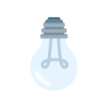 Simple lightbulb illustration symbolizing bright ideas, creativity, solution, and electrical energy