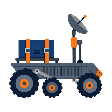 Playful Moon Rover Illustration