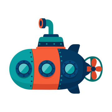 Playful Submarine Illustration