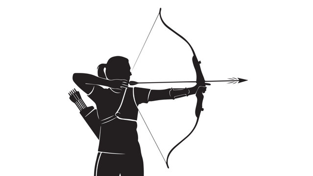 Archer aims a recurve bow with focus and precision while standing ready to release an arrow during a competitive outdoor sporting event or training session.