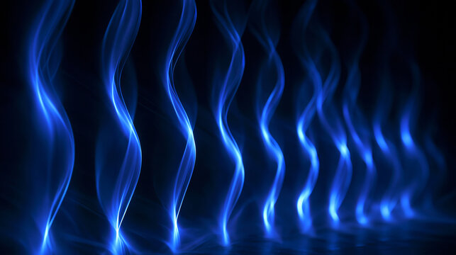 Glowing Blue Abstract Sound Waves on Dark Background
