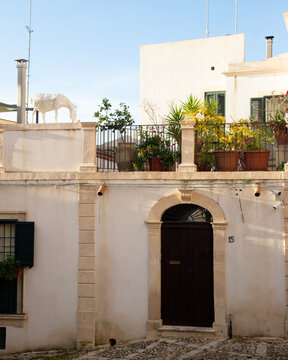 Noto, Italy; October 1, 2026: Narrow, colorful streets with staircases in the old part of the city.