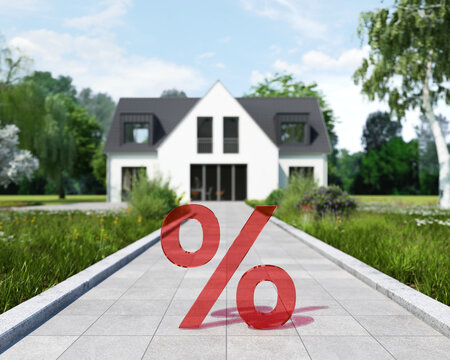 Haus mit Prozentzeichen