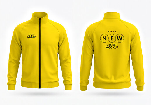 Zipper Jacket Mockup with Front and Back Views